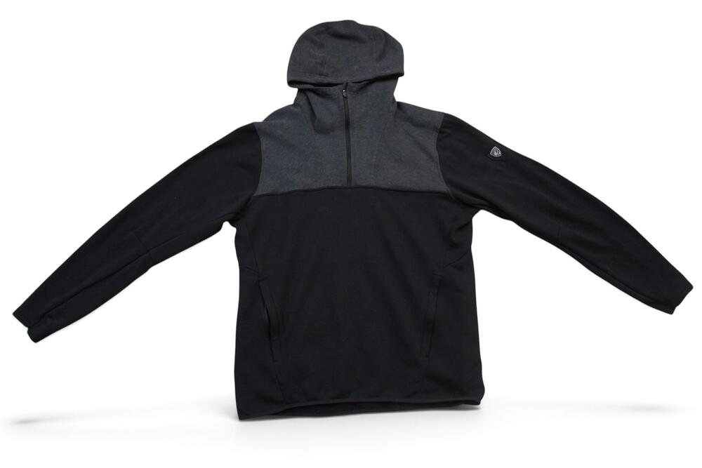 KUHL Freethinkr Anorak Hoody Men's Medium Quarter Zip Fleece Black Charcoal